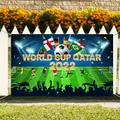 Qatar 2022 Soccer World Tournament Banner Backdrop Decorations Soccer Matches/Football Tournament Bar Party Banner