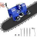 Chainsaw Sharpener Portable Hand Crank with 3 Grinding Heads for All Kinds of Chain Saws Electric Lumber jack Garden Worker(Blue)