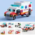 122 Pcs City Rescue Building Bricks Ambulance Car Building Blocks Toys 6 in 1 STEM Set For Boys Girls Aged 6+