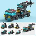 123 Pcs 6 in 1 Police Car Model Building Bricks Tiger Swat Truck Blocks Kits Educational Toys for Kids Aged 6+