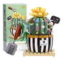 721 Pcs Mini Bulbous Cactus Bonsai Building Blocks Set DIY Decoration Artificial Flowers Bouquet Plant Building Bricks Toy