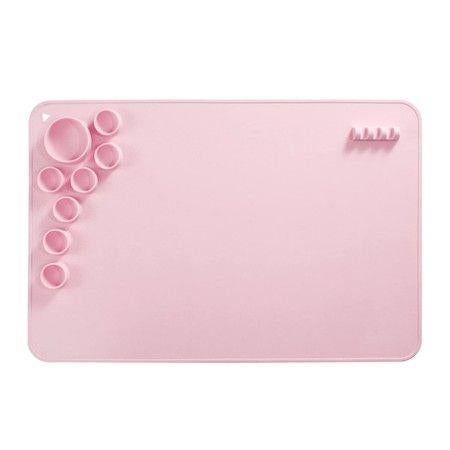 Silicone Craft Mat for Resin Casting 40*60cm Non Stick Silicone Sheet with Cleaning Cut for Oil Painting, Art, Clay and Play(pink)