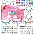 Charm Bracelet Making Kit Gionlion 150 Pcs Jewelry Beads Charm Pendants Snake Chains Unicorn Gifts for Teen Girls Ages 5+