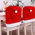 Red Hat Dining Chair Slipcovers,Christmas Chair Back Covers Kitchen Chair Covers (4pcs)