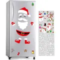 Santa Claus Fridge Magnet Refrigerator-Stickers, Christmas Decorations 18 Parts and 8 Stickers