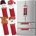 Refrigerator Door Knob Gloves Set of 8, Santa Snowman Kitchen Appliance Cover, Door Knob Protection Christmas Decoration
