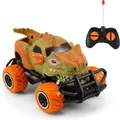 Mini Monster Truck RC Car with 1: 43 Scale 4 Channels Toy for Toddlers and Kids Birthday Christmas Gift (Orange)