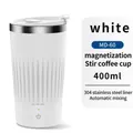 Auto Magnetic Coffee Cup with 3 Speed Mixing Function Stirring Mug with Wireless Mixing Strong Power for Coffee Mocha (White)