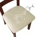 Waterproof Seat Covers for Dining Room Chairs Covers Dining Chair Cover Kitchen Chair Covers (Beige, 2 Pcs)