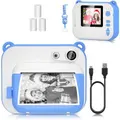 Kids Instant Camera for Age3+ Kids Toddlers Childrens Boys Girls Birthday Gifts 2.0 Inch Screen 12MP / 1080P HD Video Camera Baby Instant Print Digital Camera (Blue)