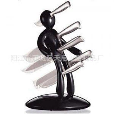 Knife Holder Unique Humanoid Creative Tool Organiser Kitchen Storage Solution Stylish Decor Black