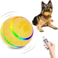 Dog Toy Balls Bounce Interactive Toy for Dogs - Electric Dog Toy - Robust Dog Ball Dog Toy Ball for Large Dogs with LED Lights (Yellow)