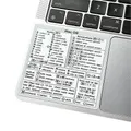 Mac OS (Ventura/Monterey/Big Sur/Catalina/Mojave) Keyboard Shortcuts,M1/M2/Intel No-Residue Clear Vinyl Sticker,Compatible with 13-16-inch MacBook Air and Pro (White)