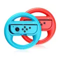 Steering Wheel Compatible with Nintendo Switch Wheel 2 Pack (Blue and Red)