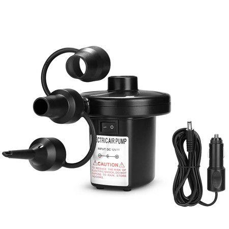 Electric Air Pump Portable Quick-Fill Air Pump with 3 Nozzle for Outdoor Camping, Inflatable Cushions, Air Mattress Beds, Boats, Swimming Ring