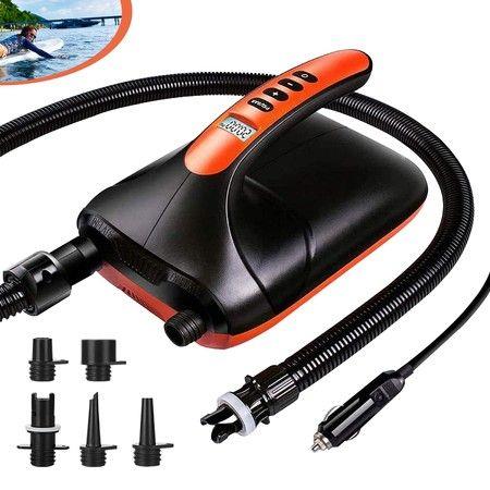 Electric SUP Air Pump 12V Car Connector Air Inflator, Intelligent Dual Stage Inflation & Deflation Function, Paddle Board Pump for Boats, Inflatable Stand Up Paddle Boards