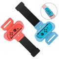 Wrist Bands for Just Dance 2023 2022 2021 and for Zumba Burn It Up Compatible with Nintendo Switch for Joy-Cons & Switch OLED Model,Adjustable Elastic Strap,Two Size for Adults and Children,2 Pack,(Red+Blue)