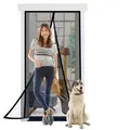100x210cm Magnetic Screen Curtain Door Hook&Loop Pet Screen Door Fit Door Size Keep Bugs Out Black