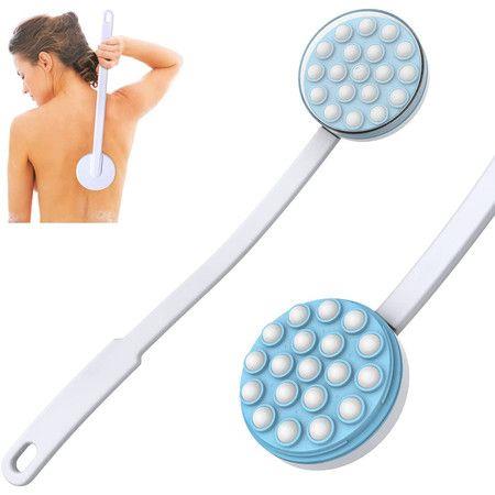 Handheld self-Handhled Easy Reach for Sunscreen, Cream, Shower Gel on Back, Legs and Feet, Long Shower Bath Brush