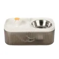 Pet Water Dispenser Small Flower Two-Bowl All-in-One Feeder Water Food Feeder