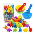 Dinosaur Toy Sets for Counting with Sorting Bowls, Activities for Math Color Sorting, Educational Toy Sets for Kids Ages 3 and Up