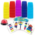 Cup Stacking Game, Educational Color and Shape Matching Game, Classic Quick Stack Game for Boys, Girls, Teens, Adults