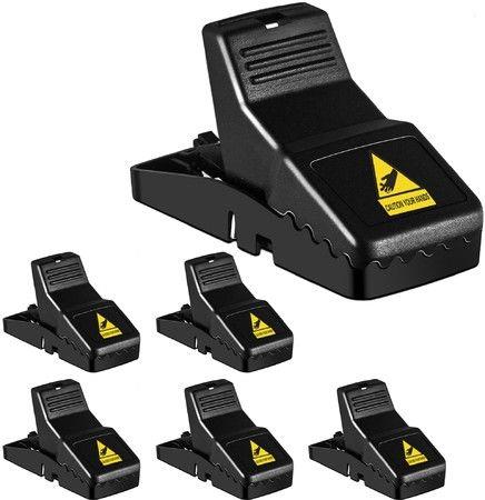 Mouse Trap Rat Traps Indoor Small Reusable Powerful with Bait Cup Lures Catches Mice Chipmunks Squirrels for House Outdoor 8Pack ,11x5.2x5.5cm