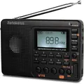 Digital Radio AM FM USB POWER Portable Shortwave Radios, Rechargeable Radio Digital Tuner and Presets, Support Micro SD and AUX Record, Bass Speaker