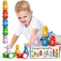 Matching Dinosaurs, Stacking Sorting Toys for Toddlers, Preschool Counting Educational Toys, Fine Motor Skills Learning Toy