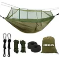 Camping Hammock with Net, Lightweight Portable Hammock, Double Parachute, High Capacity and Tear Resistance, Perfect for Hammocks