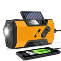 Emergency Hand Crank Weather Radio AM/FM/NOAA Portable Solar with SOS Alarm LED Flashlight & Reading Lamping-Orange