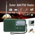 Emergency Solar Powered Hand-cranked Radio LED flashlights Siren FM/AM Weather Radio with Rechargeable USB Phone Charger Suitable for Outdoor Camping(Green)