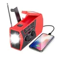 Weather Emergency Solar Crank Radio with Flashlight Reading Lamp Portable Camping AM FM NOAA SOS Alarm-Green