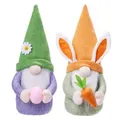 Easter Decorations,Handmade Spring Easter Gnomes Plush Doll Easter Bunny Gnomes Decor,Easter Gifts for Women/Men,Cute Easter Ornaments for The Home Indoor Spring Decorations (2 Pcs)