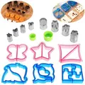 16PCS Sandwich Cutters Set - 6 Bread Cutters with 8 mini Vegetable Cutter Shapes Set for Kids