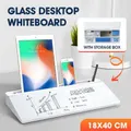Glass Desktop Whiteboard Organiser Dry Erase White Board Memo Note Pad Computer Keyboard Stand School Office Accessories Phone Tablet Holder