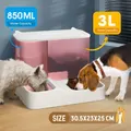 Automatic Dog Feeder Cat Bowl Auto Feeding Water Dispenser 3L Food Gravity Fed Small Medium Large Pets 2 in 1 Petscene