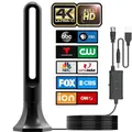 TV Antenna,Digital TV Antenna Indoor for Smart TV,360� Reception & 2023 Amplifier Signal Booster HDTV Antenna,Long Range Reception,Support 4K 1080p Fire tv Stick and All TV's,18ft Coax Cable