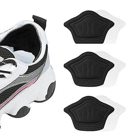 Heel Cushion for Loose Shoes, Heel Grips Liner Cushions Inserts Self-Adhesive Heel Protector Pads for Sneaker Shoe Too Big Men Women - Black, 3 Pairs