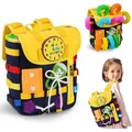 Toddler Backpack With Buckles And Learning Activity Toys - Felt Book Bag For Children - Development Of Fine Motor Skills And Basic Life Skills - Travel Toys For Children - Ideal Gift For 12 Months+