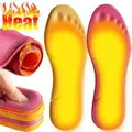 Self-heated Insoles Feet Massage Thermal Thicken Insole Memory Foam Shoe Pads Winter Warm Men Women Sports Shoes Pad Accessories Color Yellow Size 35-36
