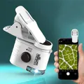 Mini Microscope For Cell Phone 60X Zooms LED Clip Loupes Microscope