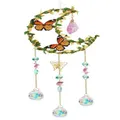 Crystal Suncatcher for Windows - Moon Shaped with Enchanting Butterfly Design - Hanging Crystal Wind Chimes, Rainbow Maker Gifts, Window Decor