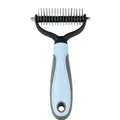 Pets Fur Knot Cutter Dog Grooming Shedding Tools Pet Cat Hair Removal Comb Double Sided Brush Pet Products(1 Pack,Blue)