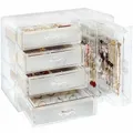 Acrylic Jewelry Organizer Box Earring Holder Jewelry Hanging Boxes with 4 Velvet Drawers Display Case Gift for Women, Girls