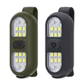 Clip on Flashlight Running Light Rechargeable LED Work Light Warning Flashing for Camping Hiking(2 Pack-Black+Green)