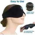 3D Sleep Mask, BT Wireless Connection Music Head-mounted Sleep Eye Mask, Heavy Bass Headphone Stereo Speaker Blackout Light Soft Unisex Sleep Eye Mask
