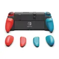 NeoGrip: an Ergonomic Grip Hard Shell with Replaceable Grips [to fit All Hands Sizes] for Nintendo Switch OLED and Regular Model (Red+Blue)