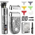 T Blade Hair Trimmers for Family Foil Shaver Trimmer Set Man Professional Cordless Barbers Clippers Set-Silver