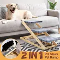 Dog Pet Ramp Stair 3 Steps for Bed Car Couch Sofa Puppy Cat Ladder Folding 4 Height Adjustable Portable 2 in 1 Indoor Outdoor